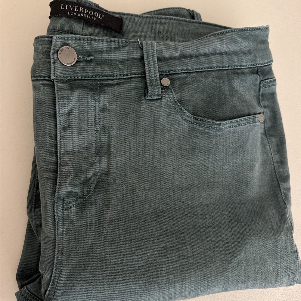 Liverpool Los Angeles Olive Green Jeans Size 8/29 Mid Rise Stretch